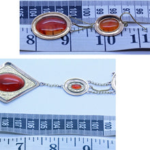 Antique Georgian Victorian Earrings Necklace Set 14k Gold Carnelian Italy (7143)