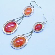 Antique Georgian Victorian Earrings Necklace Set 14k Gold Carnelian Italy (7143)