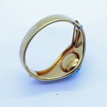 Antique Victorian Bangle Bracelet 15ct Gold Turquoise Etruscan Revival (7156)