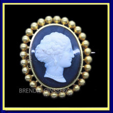 Carlo Giuliano Antique Cameo Brooch 18k Gold Carved Agate Victorian (7121)