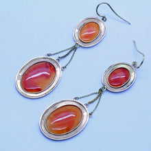 Antique Georgian Victorian Earrings Necklace Set 14k Gold Carnelian Italy (7143)