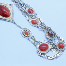 Antique Georgian Victorian Earrings Necklace Set 14k Gold Carnelian Italy (7143)