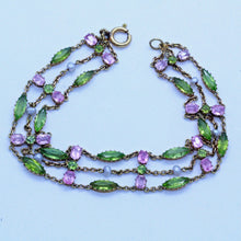 Antique Suffragette Bracelet Gold Peridot Tourmaline Pearls Women's Rights(7150)