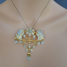 Antique Jewelry Set Earrings Brooch-Pendant Gold Natural Pearls Bridal (7155)