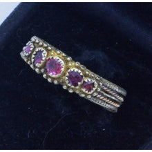 Antique Queen Anne Early Georgian Ring 18k Gold Rubies Unisex Man or Woman(7154)