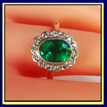 Certified Vintage Natural Emerald Diamond Ring Gold EGL Appraisal Included 