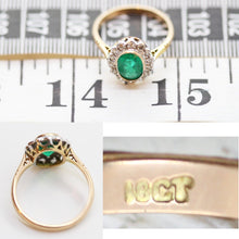 Certified Vintage Natural Emerald Diamond Ring Gold EGL Appraisal Included (6041) (Copy)