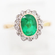 Certified Vintage Natural Emerald Diamond Ring Gold EGL Appraisal Included (6041) (Copy)