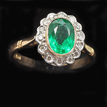 Certified Vintage Natural Emerald Diamond Ring Gold EGL Appraisal Included (6041) (Copy)