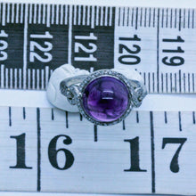 Antique Vintage Art Deco Ring Cabochon Amethyst Diamonds Platinum unisex (7140)