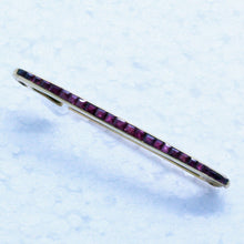 LACLOCHE FRES PARIS Antique Brooch 18k Gold Rubies Safety Pin Original Box (7141)