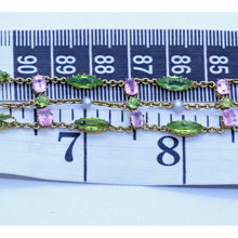 Antique Suffragette Bracelet Gold Peridot Tourmaline Pearls Women's Rights(7150)