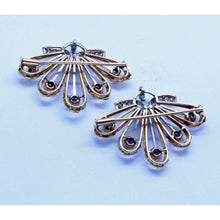 Vintage Retro Pair Brooches 18k Gold Diamonds Sapphires c1940 (7157)