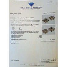 Vintage Retro Pair Brooches 18k Gold Diamonds Sapphires c1940 (7157)