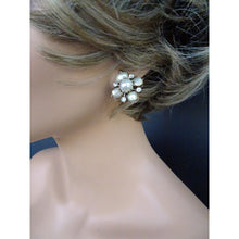 Antique Victorian Earrings Gold Pearls Old Mine Cut Diamonds (7159)