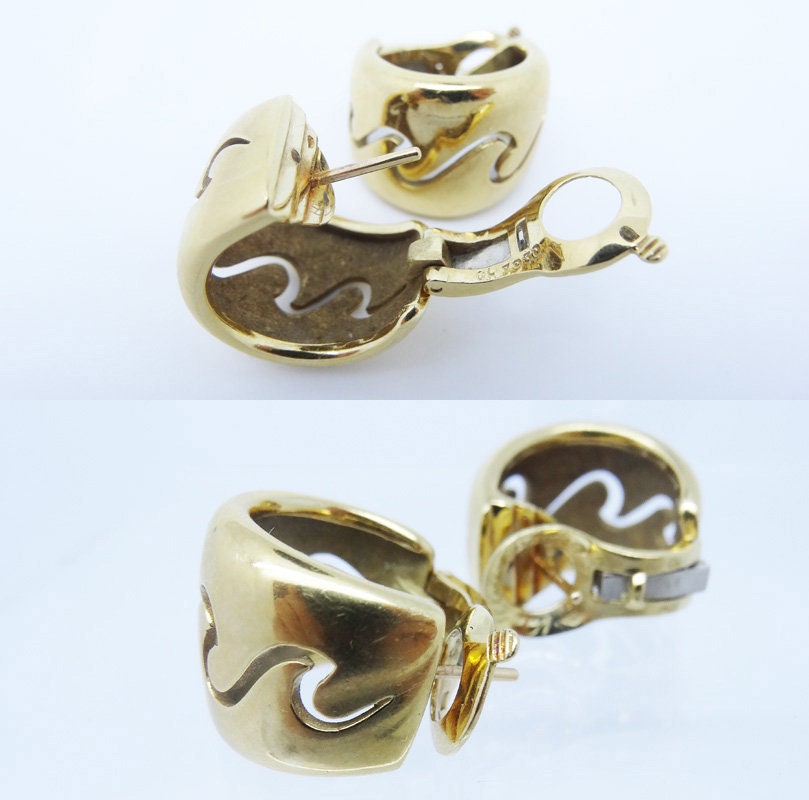 VCA Van Cleef and Arpels Earrings Hoop Ear Clips 18k Gold Vintage French (5884)