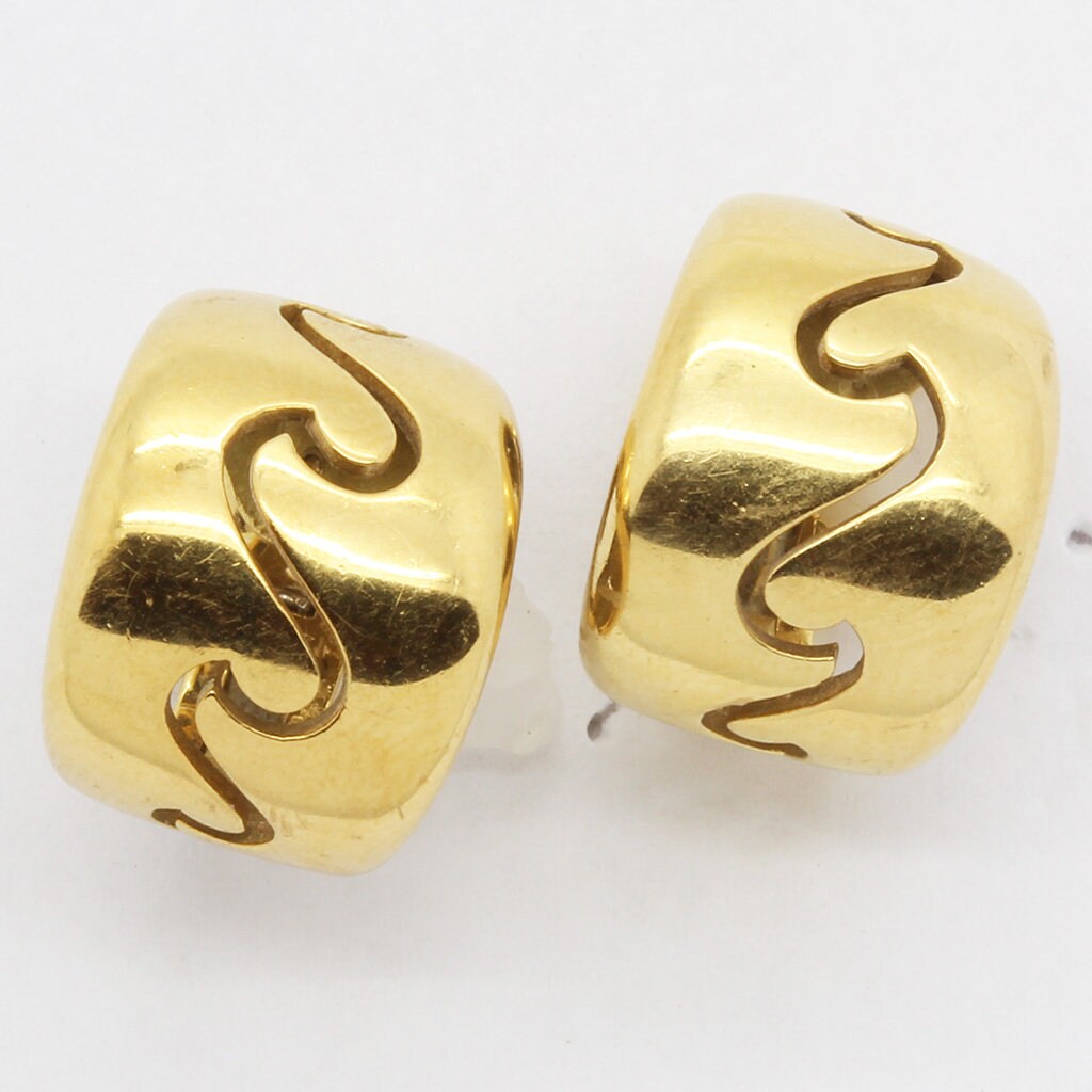 VCA Van Cleef and Arpels Earrings Hoop Ear Clips 18k Gold Vintage French (5884)