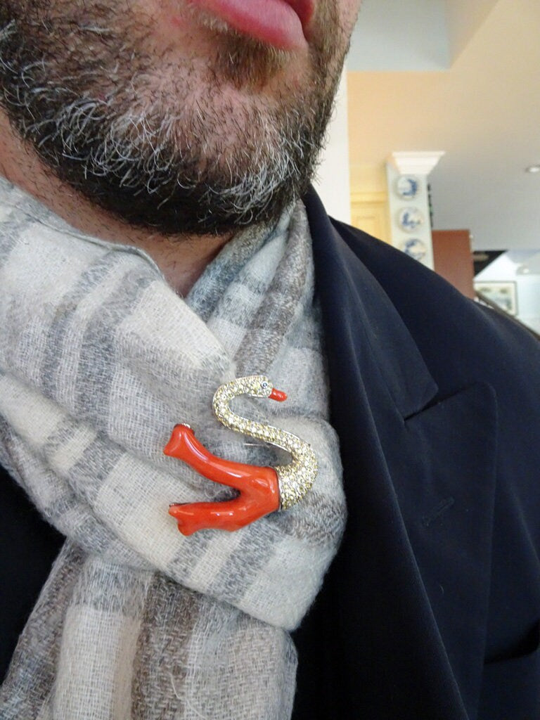 Vintage on sale moustache brooch