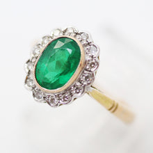 Certified Vintage Natural Emerald Diamond Ring Gold EGL Appraisal Included