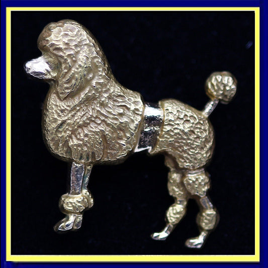 Vintage 14k Gold Brooch French Poodle Dog Made Sloan Co New York C1950 (5972)