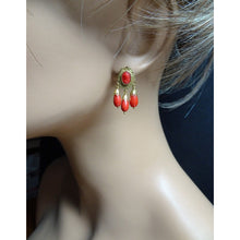 Antique Victorian Earrings 18k Gold Tiny Crl Cameos French Girandole (6547)