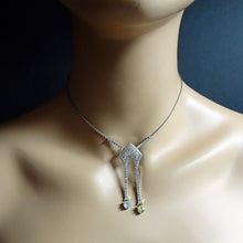 Art Deco Necklace Platinum White and Fancy Yellow Diamonds w Appraisal (5981)