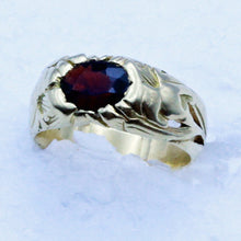 Henri Vever Signed Art Nouveau Ring 18k Gold Garnet Victorian French Unisex(7178)