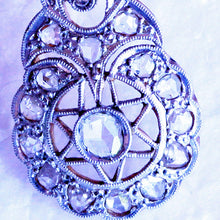 Antique Earrings Belle Epoque Diamonds Gold Platinum Dangle Ear Pendants (7164)