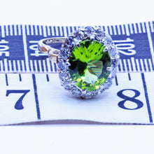 Antique ring Peridot Diamonds 14k Gold American Art Deco circa 1930 (7172)