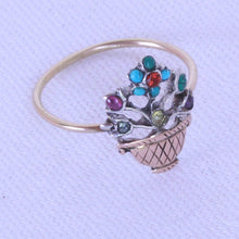 Antique French Georgian Ring Giardinetto 18k Gold Turquoise Diamonds Gems (7182)