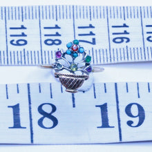 Antique French Georgian Ring Giardinetto 18k Gold Turquoise Diamonds Gems (7182)