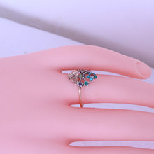 Antique French Georgian Ring Giardinetto 18k Gold Turquoise Diamonds Gems (7182)