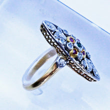 Antique Victorian Art Nouveau French Ring 18k Gold Rubies Emeralds Diamond (7188)