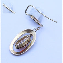 Antique French Victorian Earrings Dangles 18k Gold and Garnets Napoleon 3 (7186)