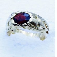 Henri Vever Signed Art Nouveau Ring 18k Gold Garnet Victorian French Unisex(7178)