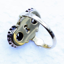 Antique Art Nouveau Victorian Ring 18k Gold Diamonds Enamel French (7187)