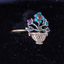 Antique French Georgian Ring Giardinetto 18k Gold Turquoise Diamonds Gems (7182)