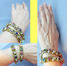 Antique Pair Bracelets Gold Gems Enamel Mughal Navaratna Amulets Appraisal (5759