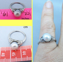 Antique Art Deco Ring Pearl Diamond Silver GIA certificate Vintage India (5735)