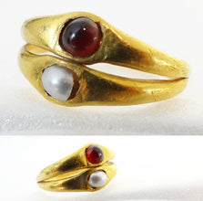 Antique Roman Gold Pearl Garnet Ring 2000 Years Old Wedding unisex (5658)