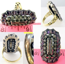 Antique Georgian Ring 18k Gold, Silver, Foiled Paste French 18C-Early 19C (5627)