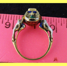 Antique Ring Figural Renaissance Neo Renaissance  Diamond Enamel pre Georgian (5612)
