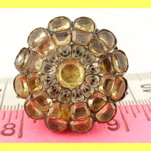 Antique Georgian 18th Century Ring 19.25ct Gold Scroll Mount, Topaz Rock Crystal Iberian (5595)