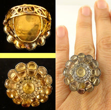Antique Georgian 18th Century Ring 19.25ct Gold Scroll Mount, Topaz Rock Crystal Iberian (5595)