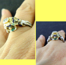 Antique Ring Figural Renaissance Neo Renaissance  Diamond Enamel pre Georgian (5612)
