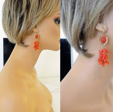 Antique Victorian Earrings Ear Pendants Carved Crl Gold Acorn Day Night (5600)