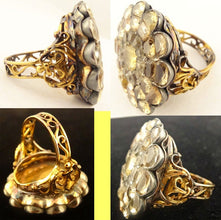 Antique Georgian 18th Century Ring 19.25ct Gold Scroll Mount, Topaz Rock Crystal Iberian (5595)