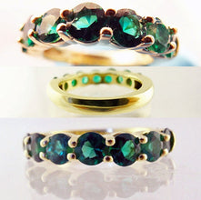 Emerald Ring Wedding Anniversary Band Estate 18k Gold Ring w Appraisal (5563)