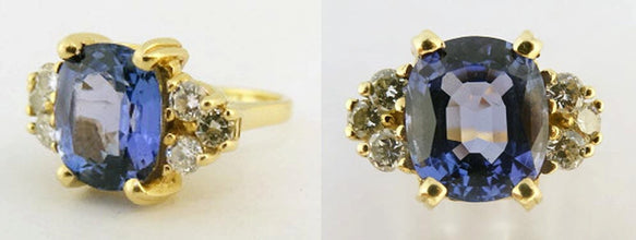 Ring Tanzanite Diamonds Gold w GIA Certificate Engagement Wedding Ring (5498)