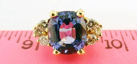 Ring Tanzanite Diamonds Gold w GIA Certificate Engagement Wedding Ring (5498)